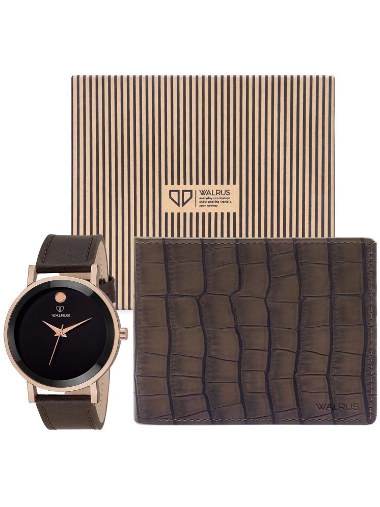     			Walrus Brown PU Analog Men's Watch