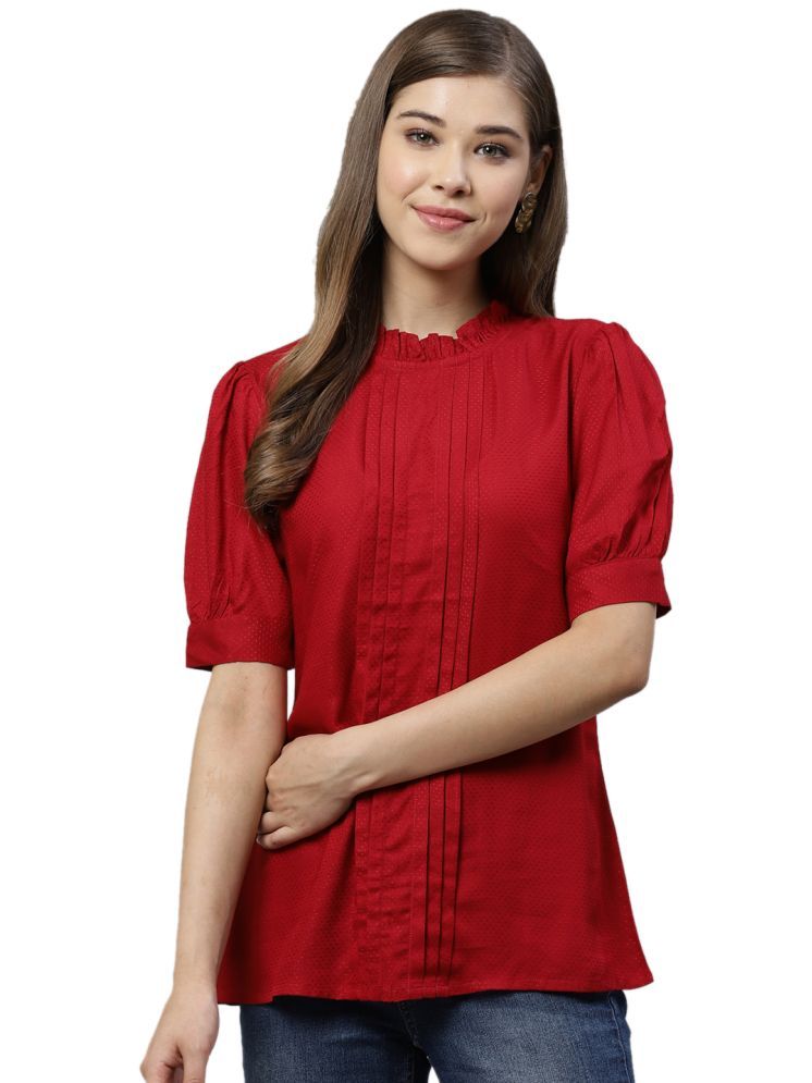     			Yash Gallery Maroon Rayon Women's Regular Top ( Pack of 1 )