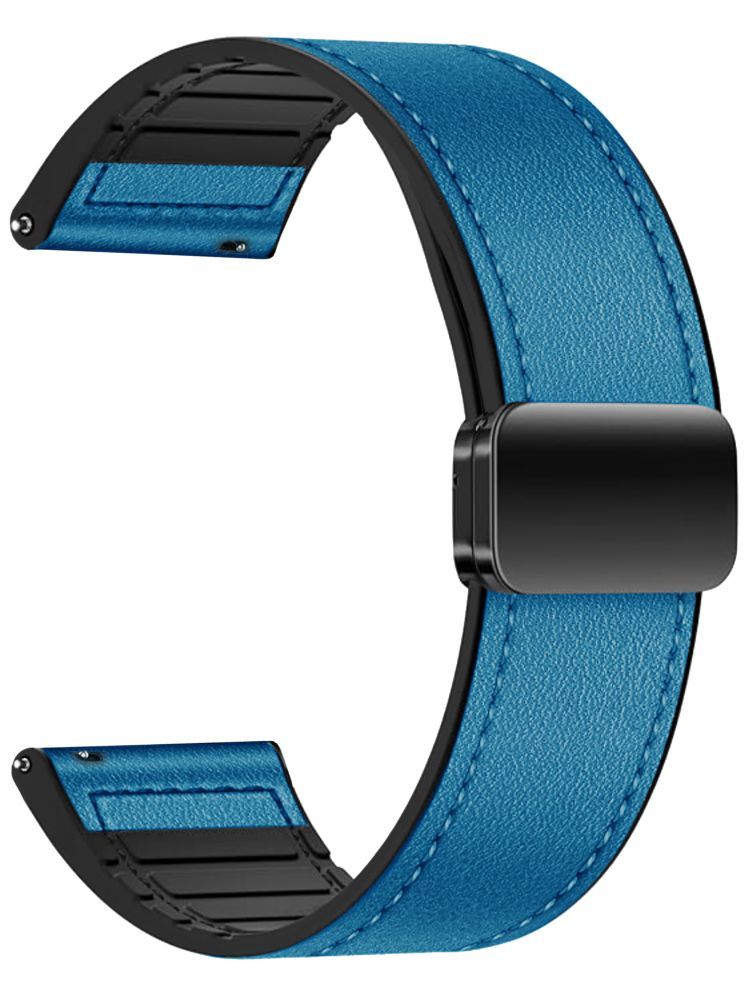     			ACM Watch Strap Leather Magnetic Silicone 22mm compatible with Acwo Fwit Go-On Ultra Smartwatch Belt Luxury Band Blue