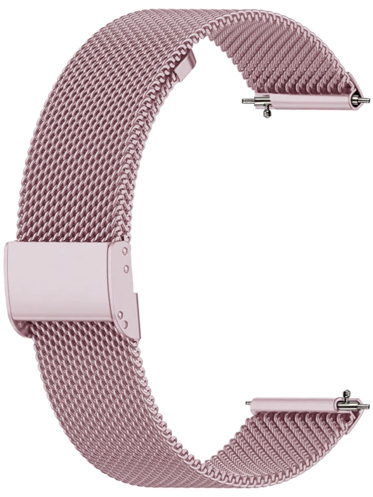     			ACM Watch Strap Steel Metal 22mm compatible with Timex Iconnect Go Plus Smartwatch Adjustable Belt Chain Band Rose Pink