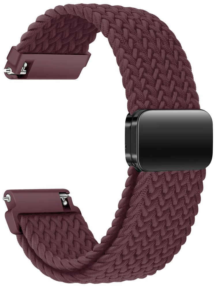     			ACM Watch Strap Woven Braided Magnetic 22mm compatible with Boat Wave Call 2 Plus Smartwatch Adjustable Belt Band Purple