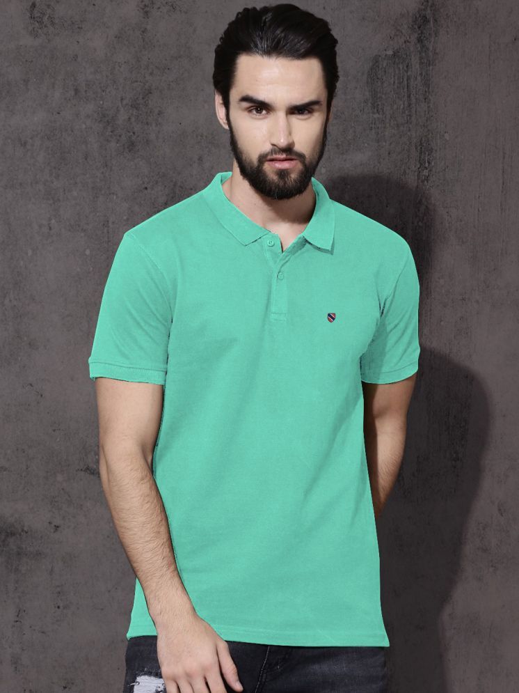     			AIN6 Pack of 1 Cotton Blend Regular Fit Solid Half Sleeves Men's Polo T Shirt ( Aqua )