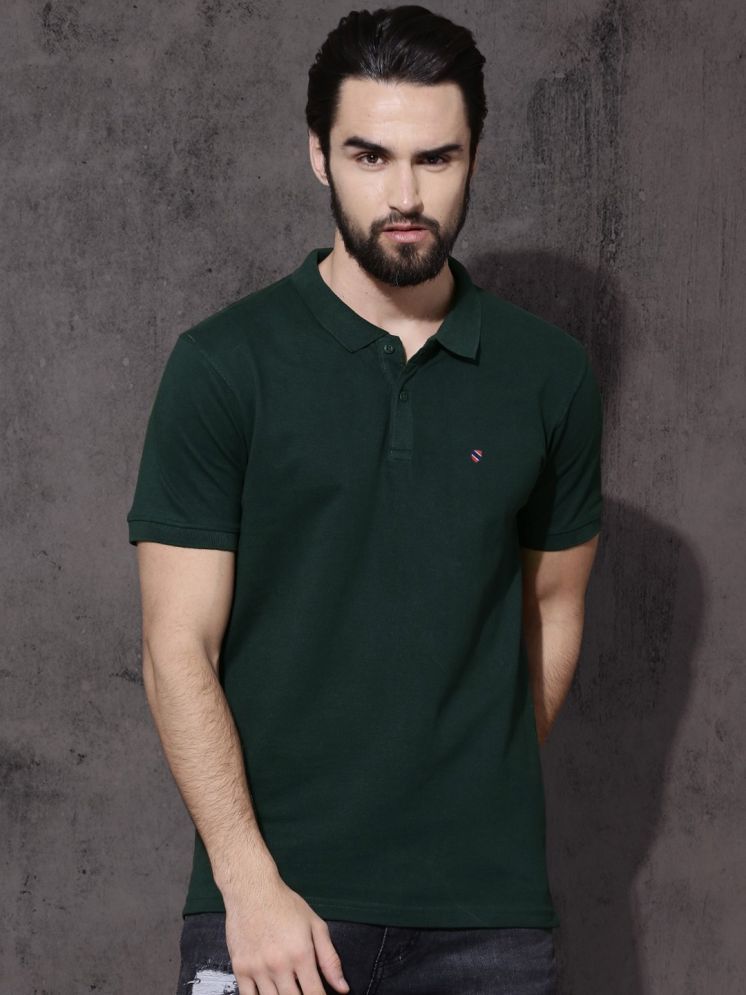     			AIN6 Pack of 1 Cotton Blend Regular Fit Solid Half Sleeves Men's Polo T Shirt ( Dark Green )