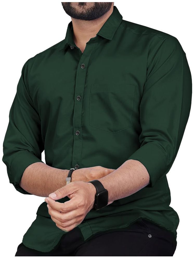     			Apektra Cotton Blend Slim Fit Solids Full Sleeves Men's Casual Shirt - Green ( Pack of 1 )