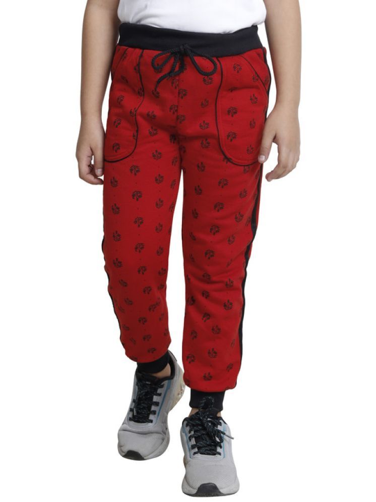     			IndiWeaves Pack of 1 Boys Fleece Trackpant ( Red )