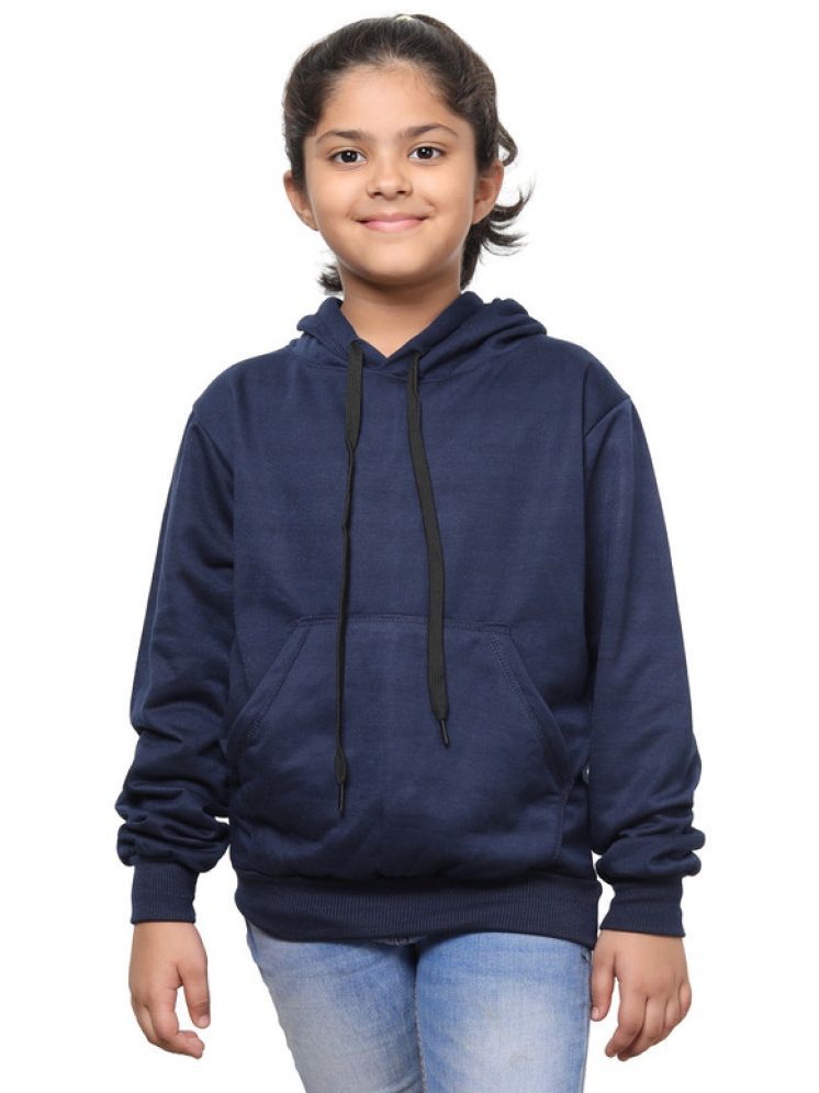     			IndiWeaves Pack of 1 Girls Fleece Sweatshirt ( Navy Blue )