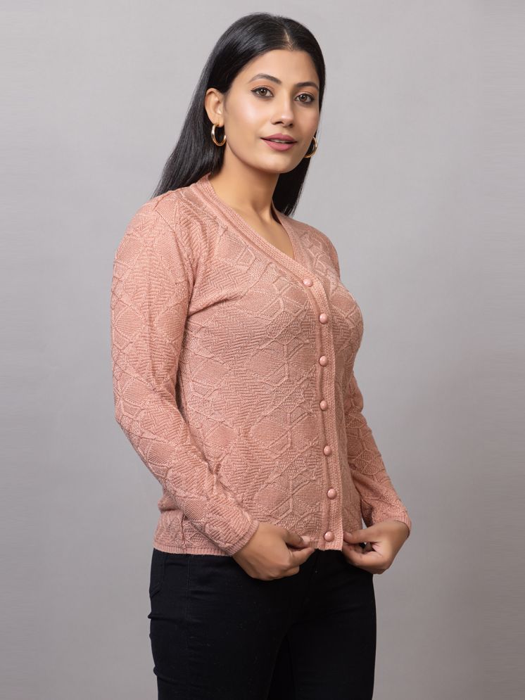     			MISDYNAMIC Woollen V Neck Women's Cardigans Dress - Pink ( Single )