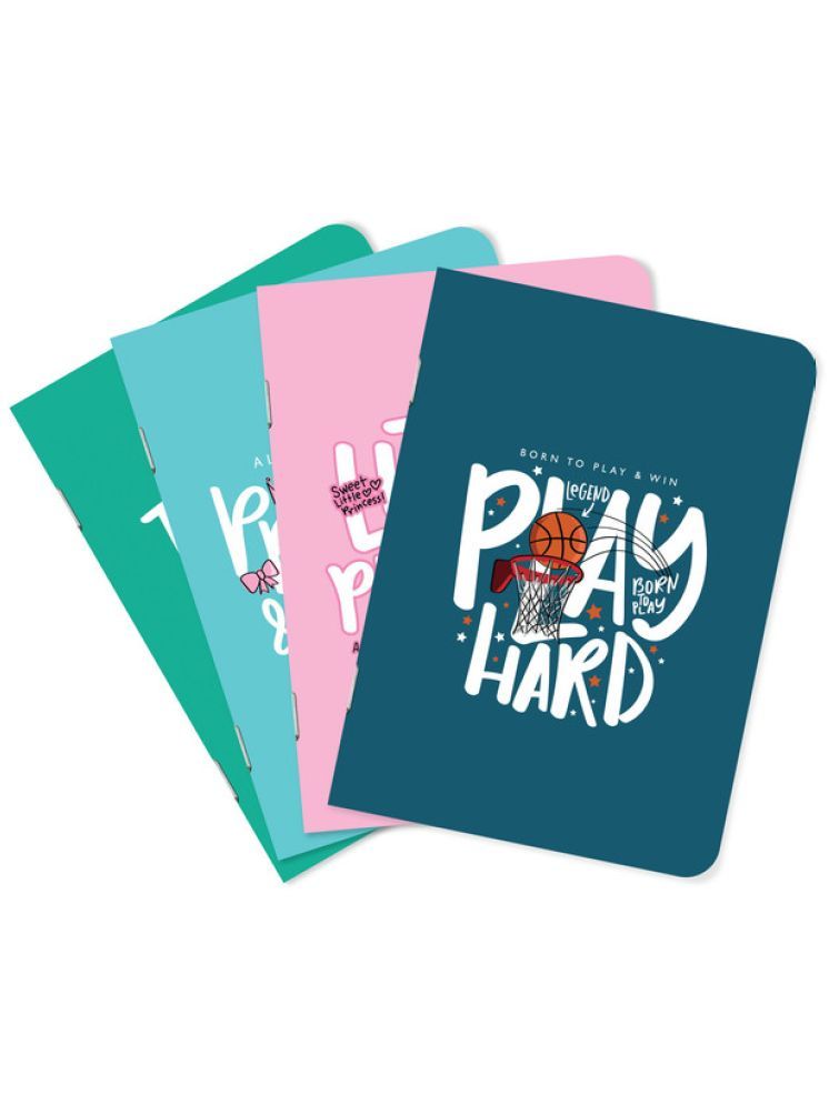     			Sketchfab A5 Handy Cute Unruled, Plain, Motivational Phrases notebooks for Everyone Set of 4 for doodling, Writing Notebooks - Matte Finished - Journal Diary Gift.(60 * 4=240 80 GSM Pages)(Play Hard)