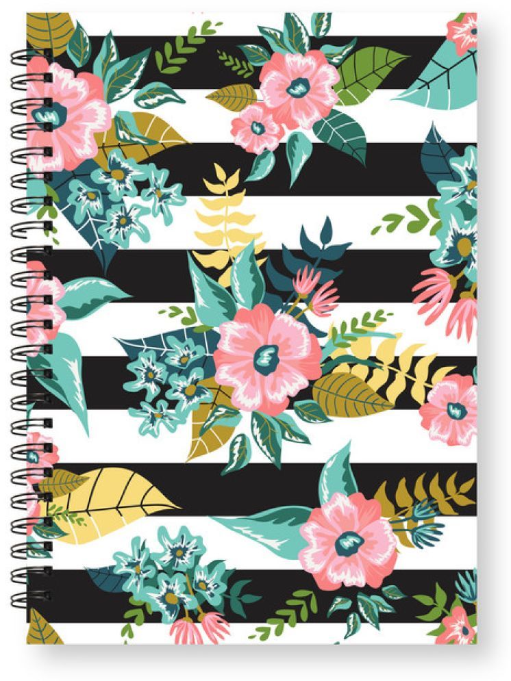     			Sketchfab Spiral-Bound, Notebooks, For Writing Personal, Students And Office School, Home Use Eco-Friendly Pocket Size Notepad, Blank Pack Of 1 Unruled| (A5, 144 Pages, 80 GSM) (Flower)