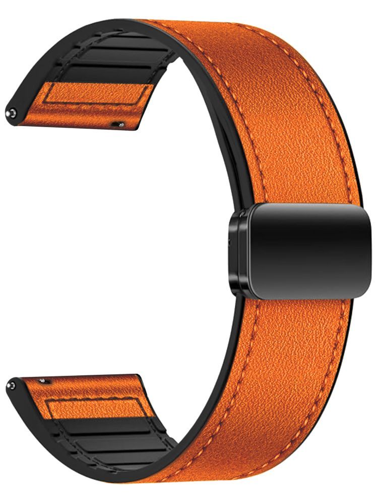     			ACM Watch Strap Leather Magnetic Silicone 22mm compatible with Fastrack Revoltt Fs1 Pro Smartwatch Belt Luxury Band Orange