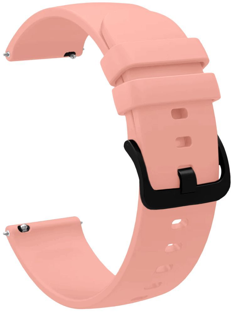     			ACM Watch Strap Silicone Belt 22mm compatible with Pebble Orbit Smartwatch Hook Band Creame Pink