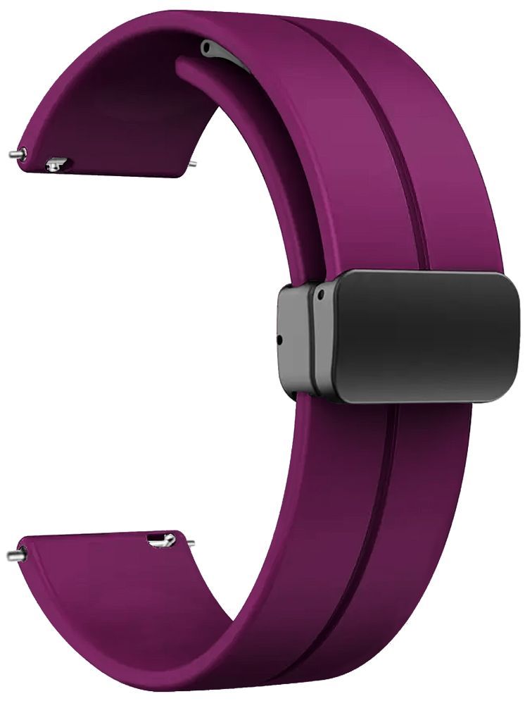     			ACM Watch Strap Silicone Belt Magnetic Clasp 20mm compatible with Motorola Moto Watch 70 Smartwatch Sports Hook Band Purple