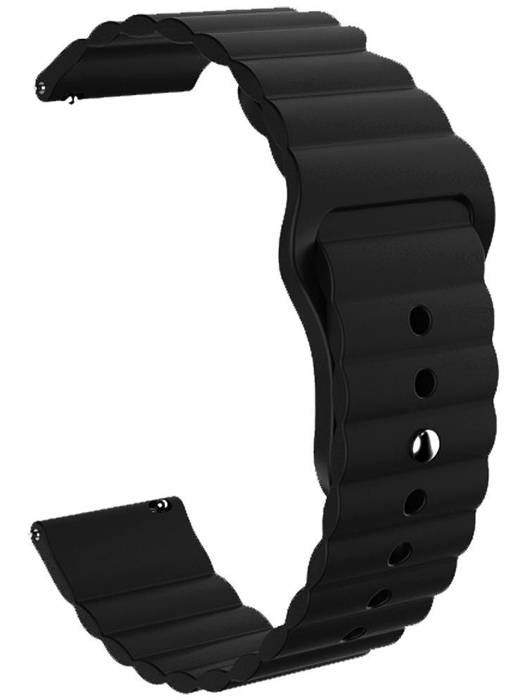     			ACM Watch Strap Wave Design Silicone Belt 22mm compatible with Fastrack Limitless Fs2 Classic Smartwatch Sports Band Black