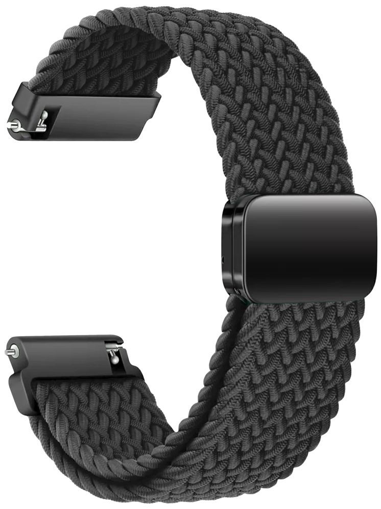     			ACM Watch Strap Woven Braided Magnetic 22mm compatible with Fastrack Marvellous Fx2 Smartwatch Adjustable Belt Band Black