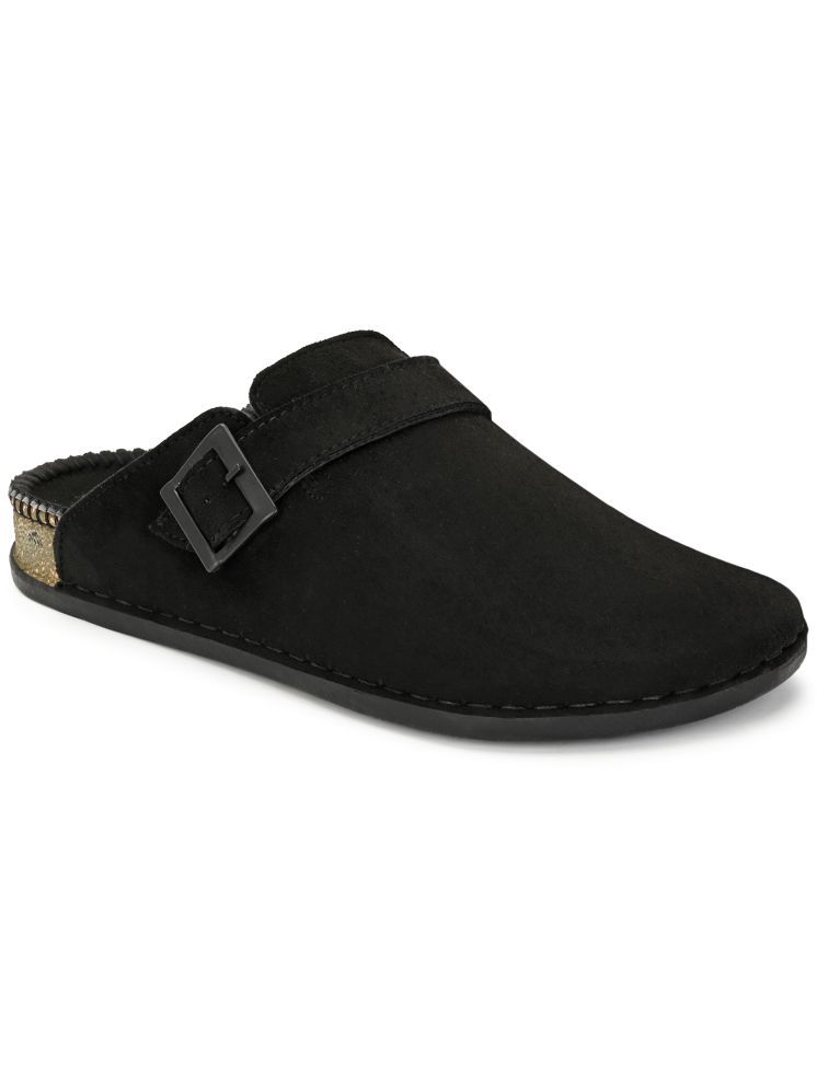     			Aadi Half Open Black Men's Mules Shoes