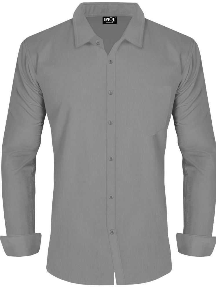     			Eviqe Cotton Blend Regular Fit Solids Full Sleeves Men's Casual Shirt - Grey ( Pack of 1 )