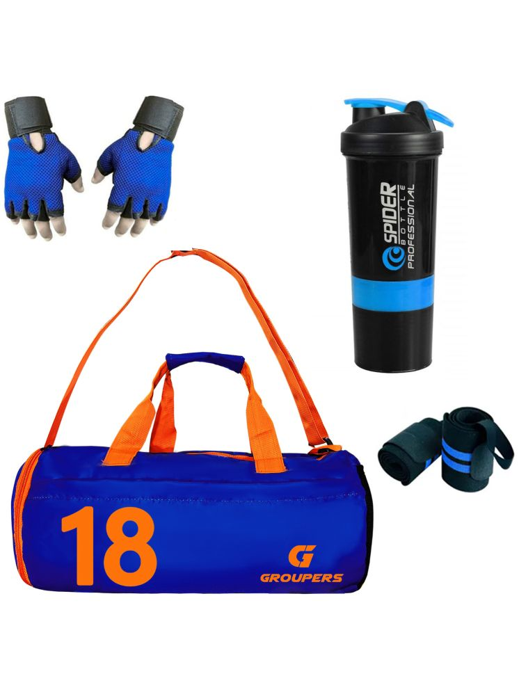     			GROUPERS Polyester BLUE 20 Ltrs Gym Bag