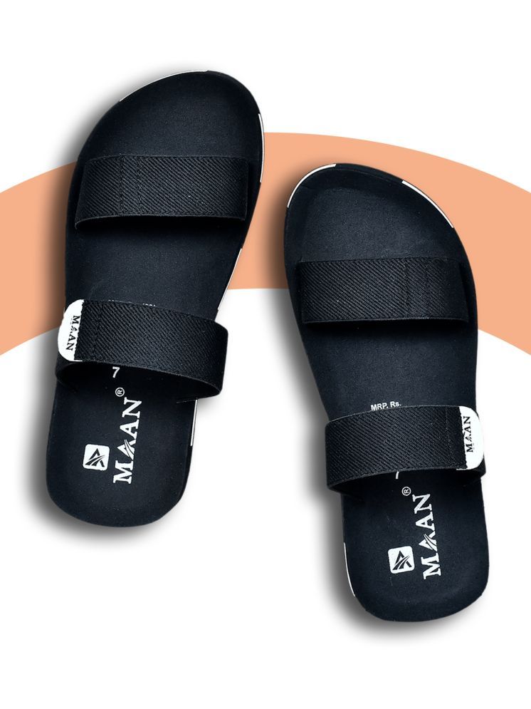     			MAAN Black Men's Slide Flip Flop