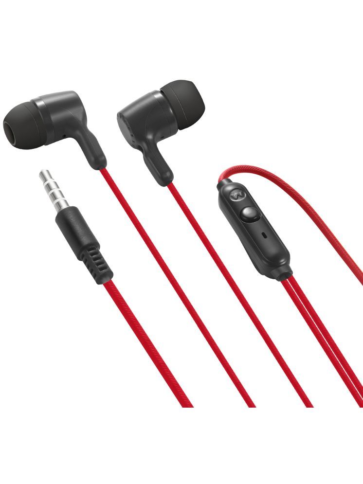     			MZ M102 3.5 mm Wired Earphone In Ear Volume Controller Red