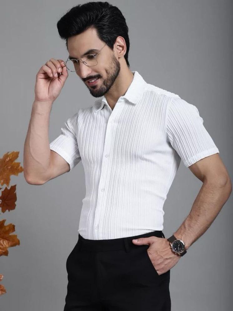     			S-LINE 100% Cotton Slim Fit Solids Half Sleeves Men's Casual Shirt - White ( Pack of 1 )