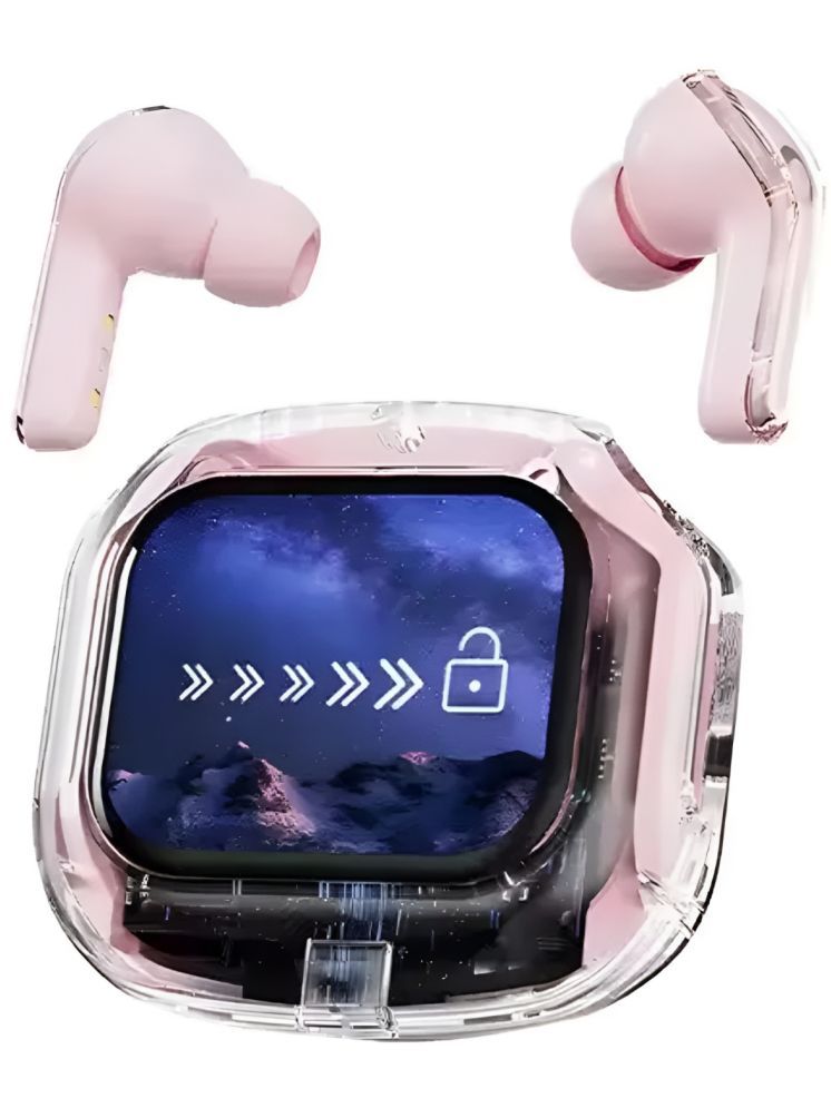     			VEhop AIR MAX TOUCH SCREEN Bluetooth True Wireless (TWS) In Ear 30 Hours Playback Low Latency,Powerfull bass IPX4(Splash & Sweat Proof) Pink