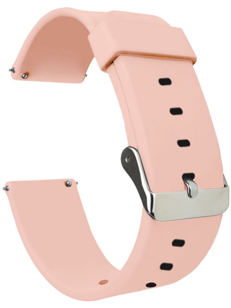     			ACM Watch Strap Silicone Belt 22mm compatible with Fire-Boltt Obsidian Bsw210 Smartwatch Casual Classic Band Creame Pink