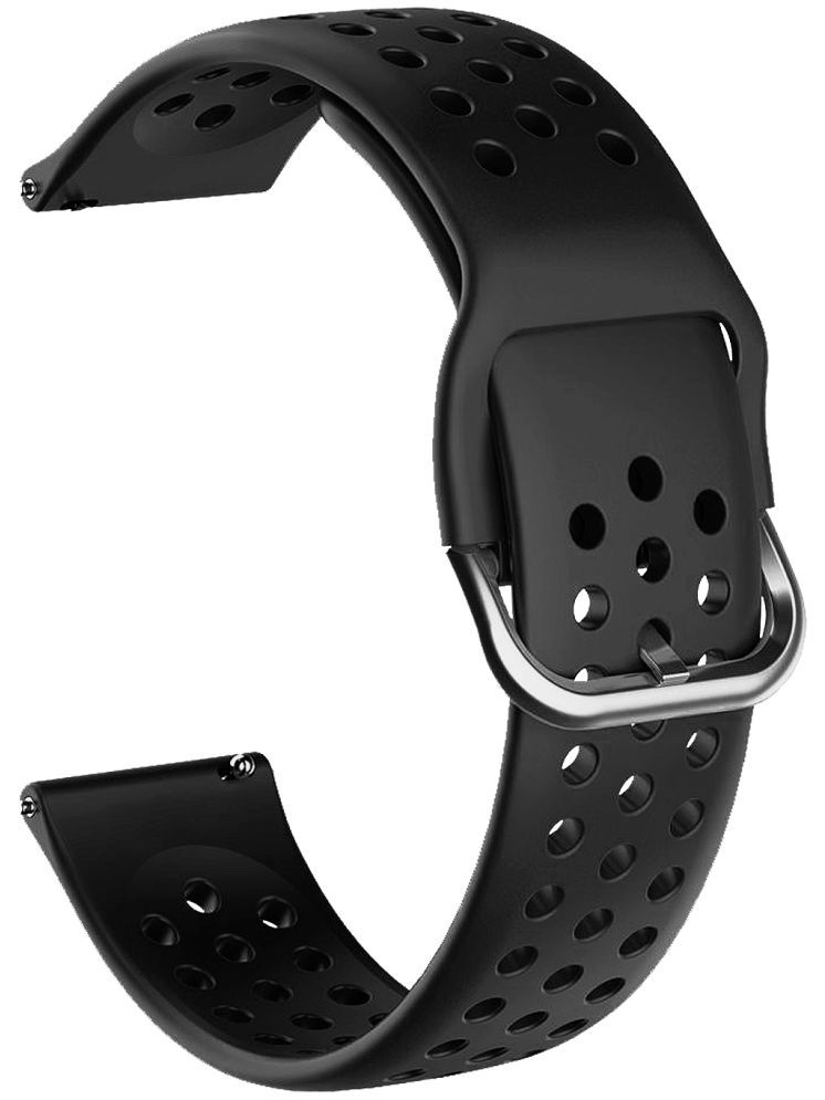     			ACM Watch Strap Silicone Belt 22mm compatible with Noise Noisefit Halo 2 Smartwatch Breatheable Dot Band Black