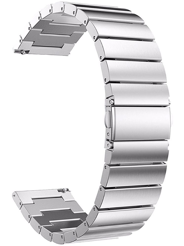     			ACM Watch Strap Stainless Steel Metal 22mm compatible with Fastrack Radiant Fx2 Smartwatch Belt Matte Finish Luxury Band Silver