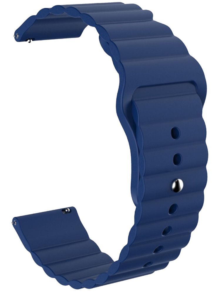     			ACM Watch Strap Wave Design Silicone Belt 22mm compatible with Realme Watch S2 Smartwatch Sports Band Blue