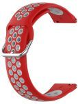 ACM Watch Strap Silicone Belt 22mm compatible with Fastrack Styler X2 Smartwatch Breatheable Dual Color Dot Band Red with White