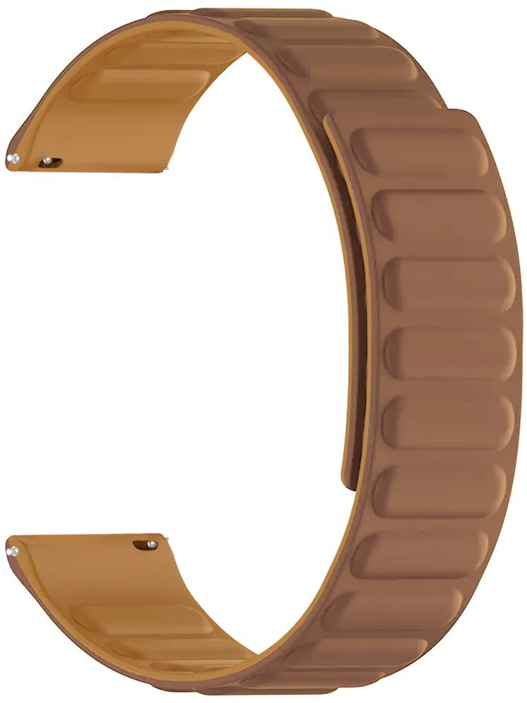     			ACM Watch Strap Magnetic Silicone 22mm compatible with Timex Iconnect Calling Plus Smartwatch Luxury Band Brown