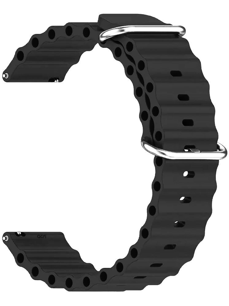     			ACM Watch Strap Silicone Smart Belt 22mm compatible with Fastrack Magnus Fx3 Smartwatch Classic Band Black