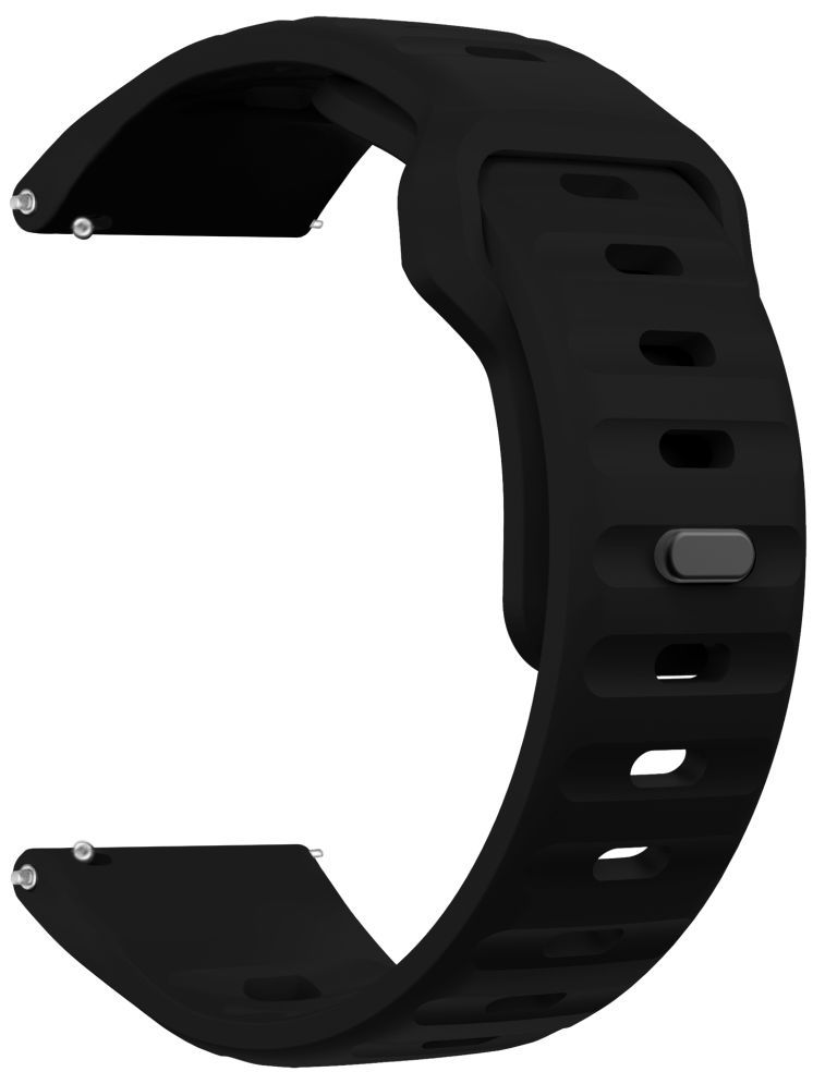     			ACM Watch Strap Sports Silicone Belt 22mm compatible with Fastrack Radiant Fx4 Smartwatch Breatheable Band Black