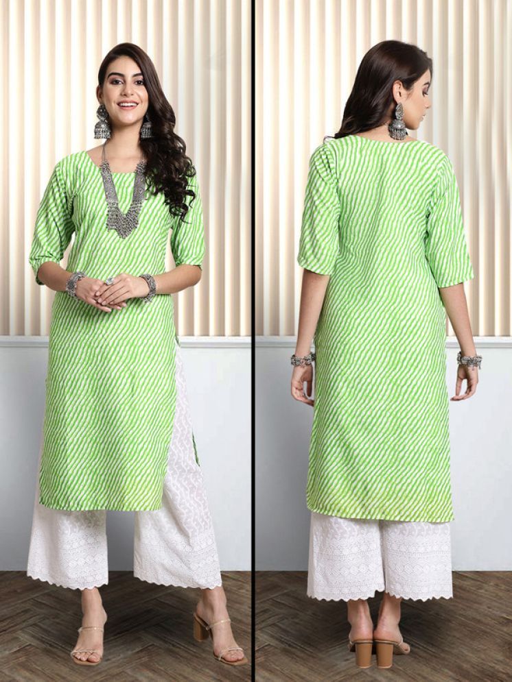     			1 Stop Fashion Pack of 1 Crepe Printed Nayra Women's Kurti - ( Green )