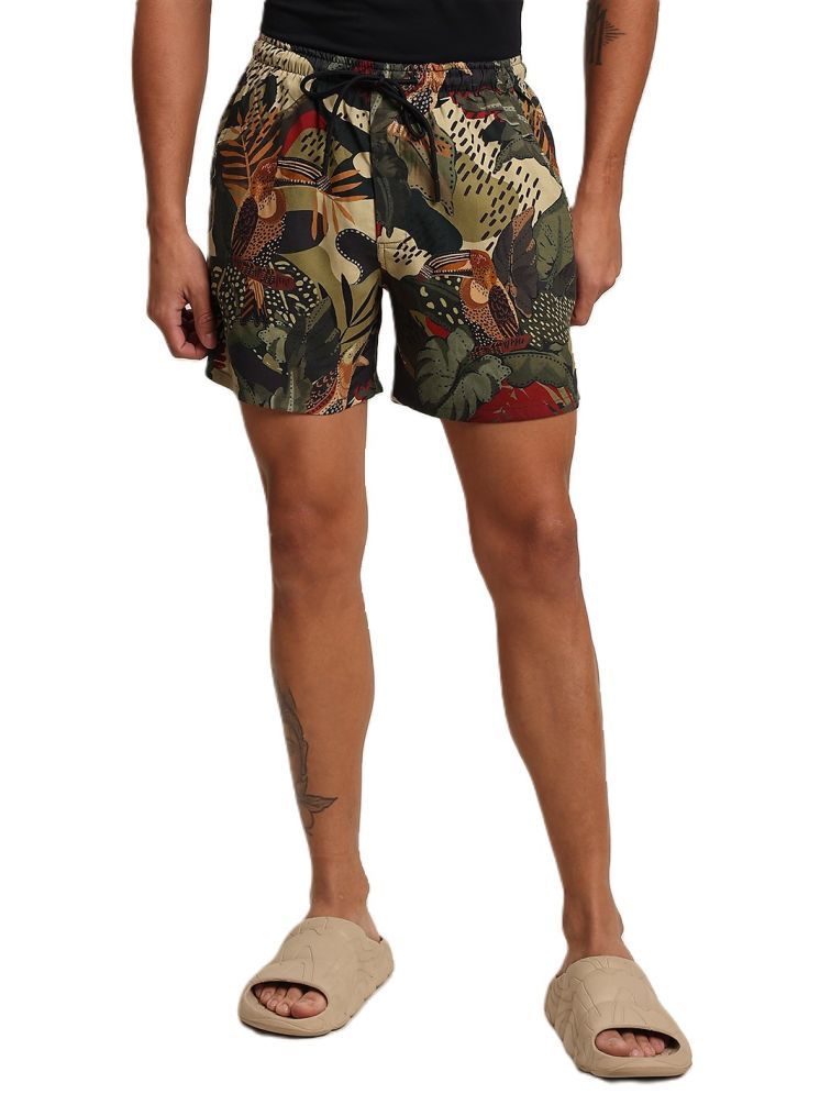     			Bene Kleed Men Mid-Rise Tropical Printed Slim Fit Shorts