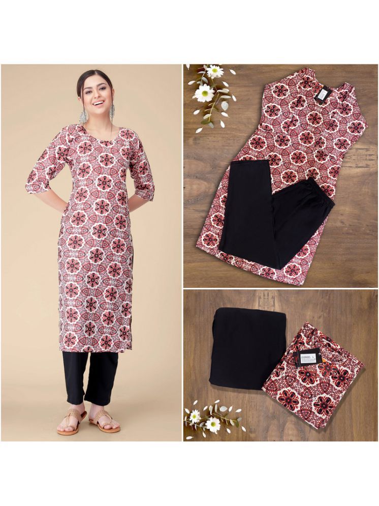     			1 Stop Fashion Pack of 1 Crepe Printed A-line Women's Kurti - ( Pink )