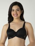 Amante Pack of 1 Nylon Lightly Padded T-Shirt Bra For Women ( Black )