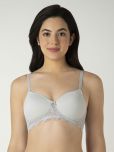 Amante Pack of 1 Nylon Lightly Padded Everyday Bra For Women ( Grey Melange )