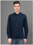 Red Tape 100% Cotton Regular Fit Solids Full Sleeves Men's Casual Shirt - Navy Blue ( Pack of 1 )