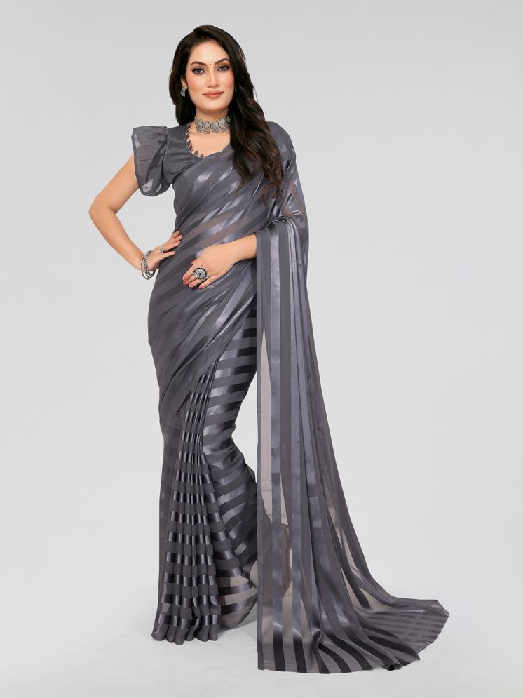     			ANAND SAREES Pack of 1 Georgette Printed Saree With Blouse Piece ( Grey )