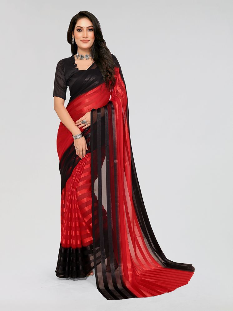     			ANAND SAREES Pack of 1 Georgette Printed Saree With Blouse Piece ( Black )