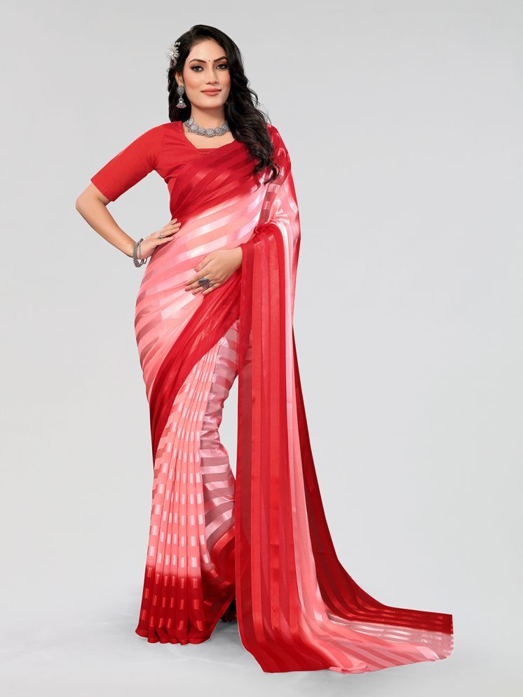     			ANAND SAREES Pack of 1 Georgette Printed Saree With Blouse Piece ( Red )