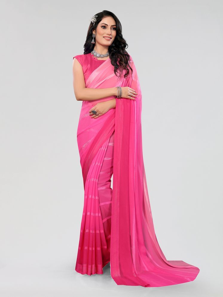     			ANAND SAREES Pack of 1 Georgette Printed Saree With Blouse Piece ( Pink )