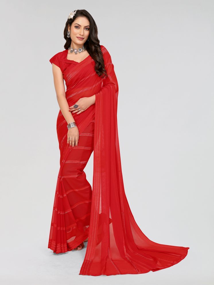     			ANAND SAREES Pack of 1 Georgette Printed Saree With Blouse Piece ( Red )