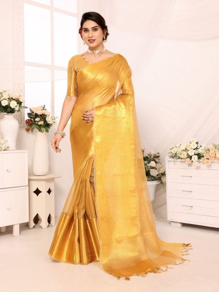     			Aika Pack of 1 Silk Woven Saree With Blouse Piece ( Yellow1 )