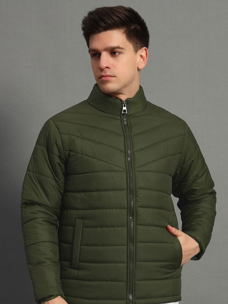     			GET GOLF Polyester Men's Quilted & Bomber Jacket - Olive ( Pack of 1 )