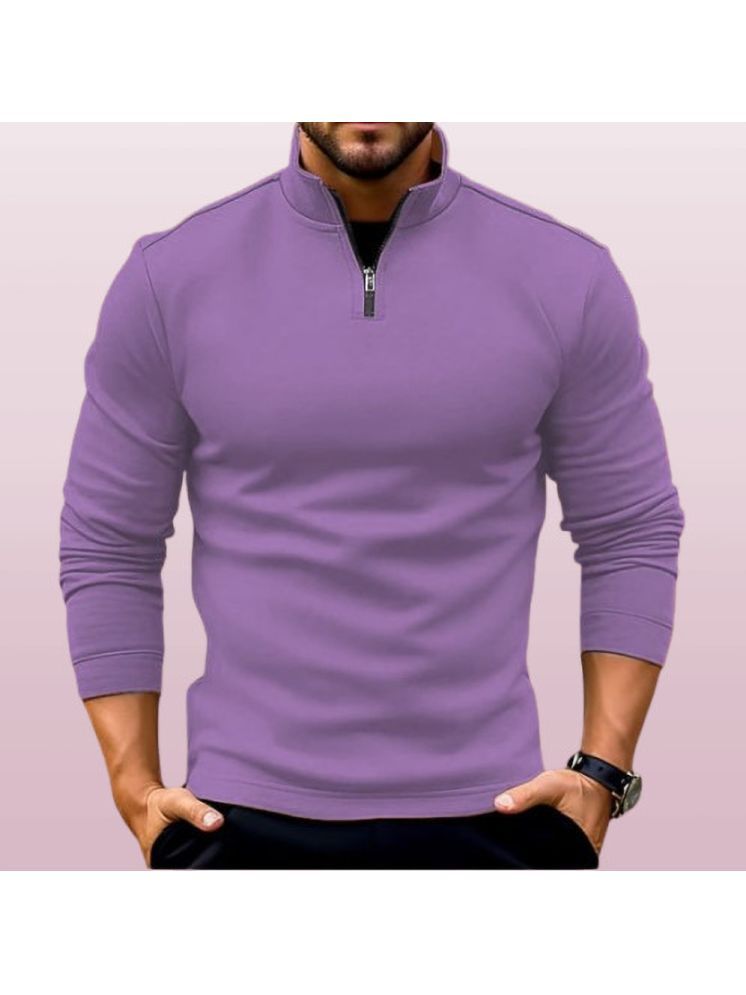     			Kintu Parantu Fleece High Neck Men's Sweatshirt - Purple ( Pack of 1 )