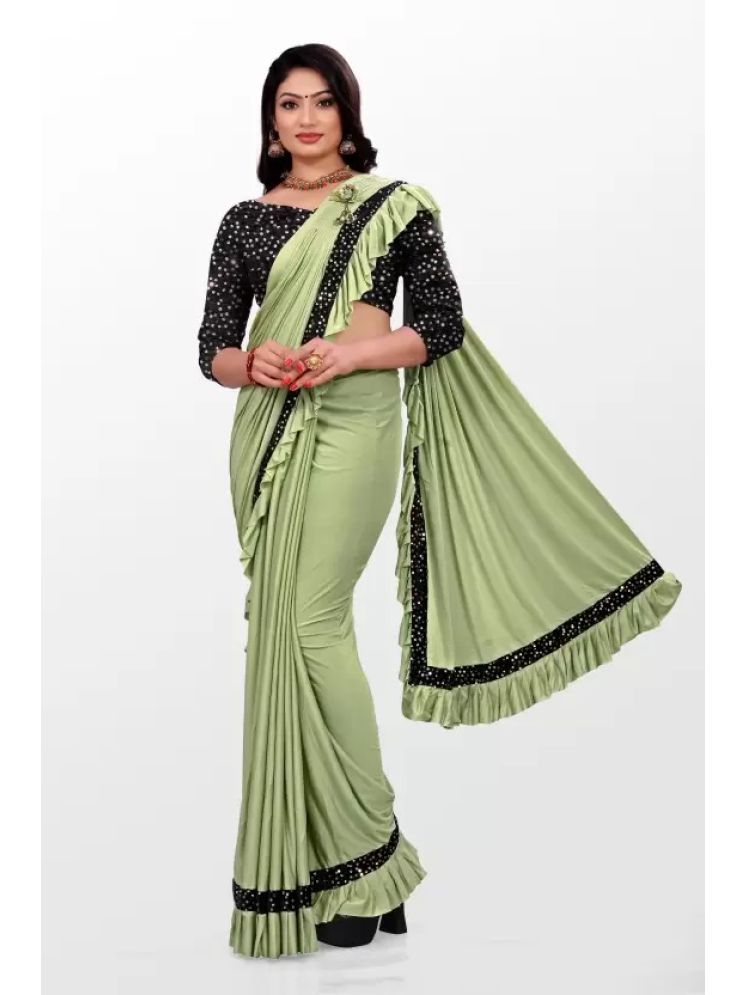     			Saadhvi Pack of 1 Lycra Embellished Saree With Blouse Piece ( Light Green )