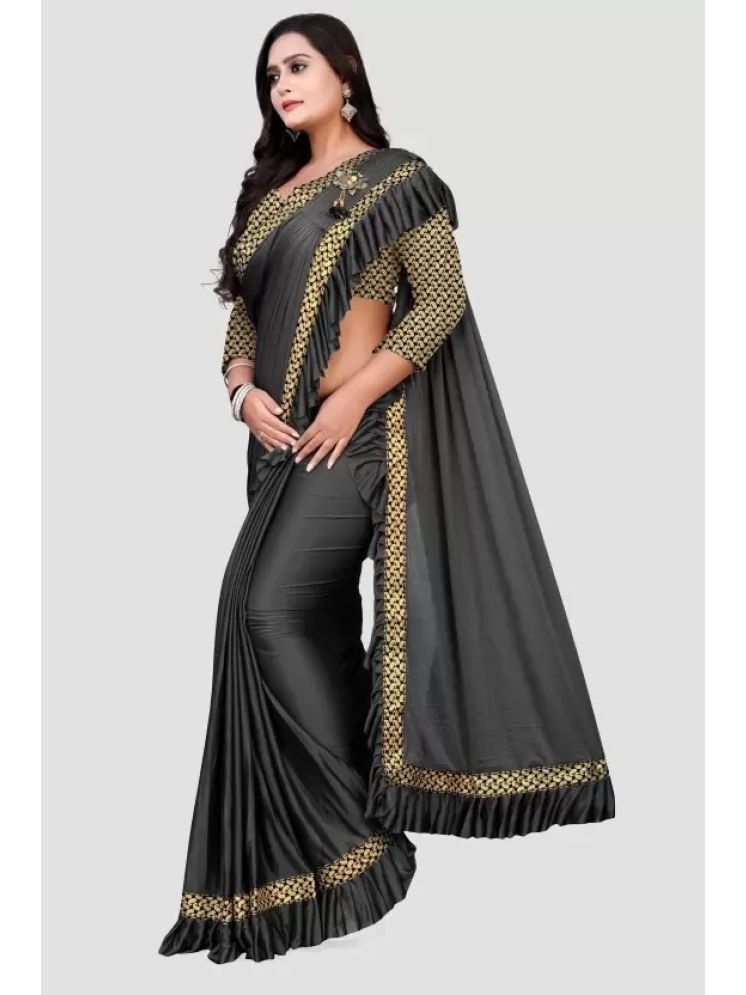     			Saadhvi Pack of 1 Lycra Embellished Saree With Blouse Piece ( Grey )