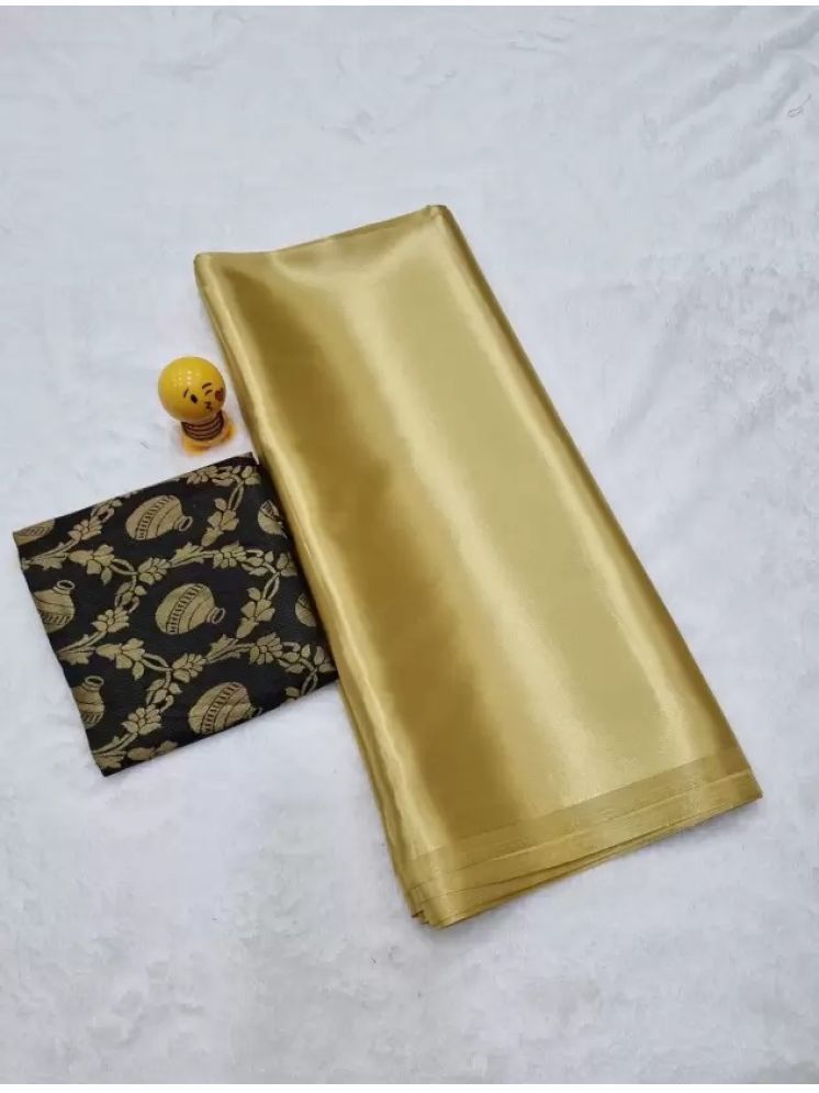     			Saadhvi Pack of 1 Silk Solid Saree With Blouse Piece ( Gold )